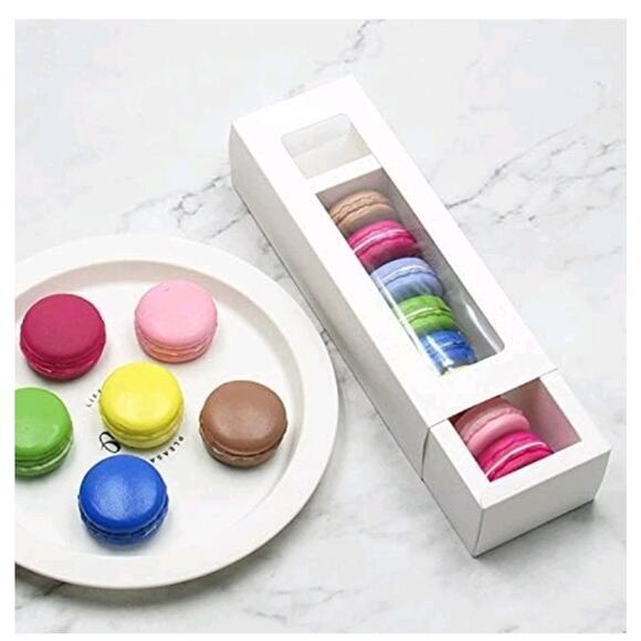 20 Pcs Macaron Boxes for Gift Giving, Bakery Candy Box with Clear Window, Treat - Picture 6 of 10